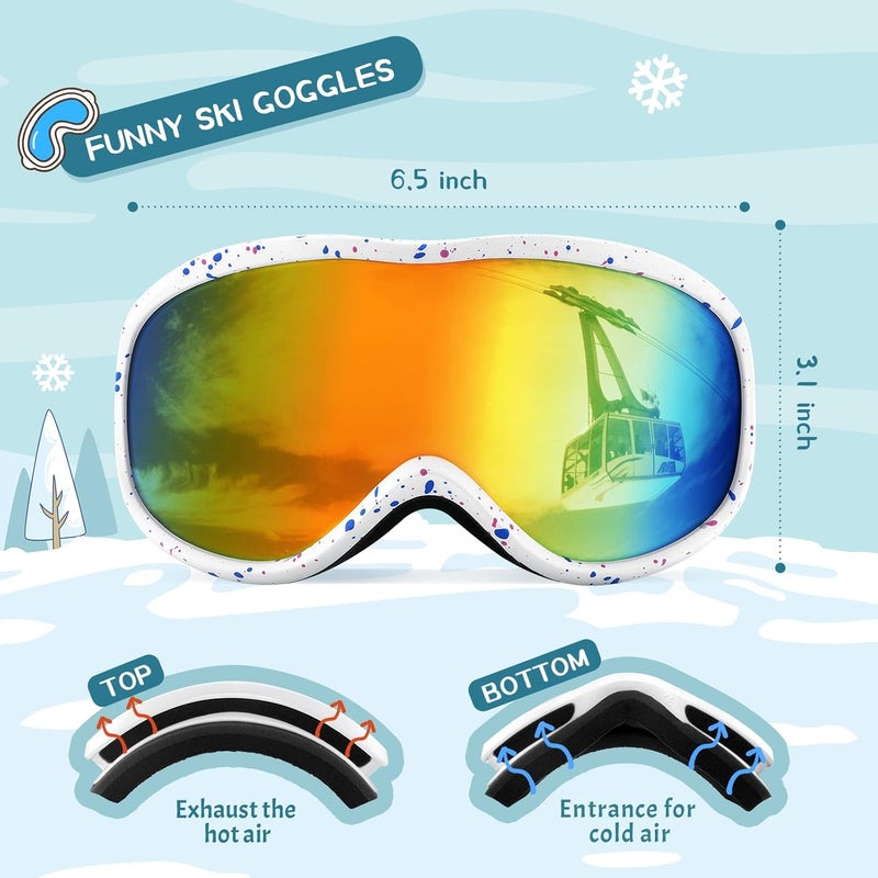 Supertrip Kids Ski Goggles, Anti-Fog Snow Snowboard Goggles for Kids Boys Grils Youth Age 5-15 - Image 3